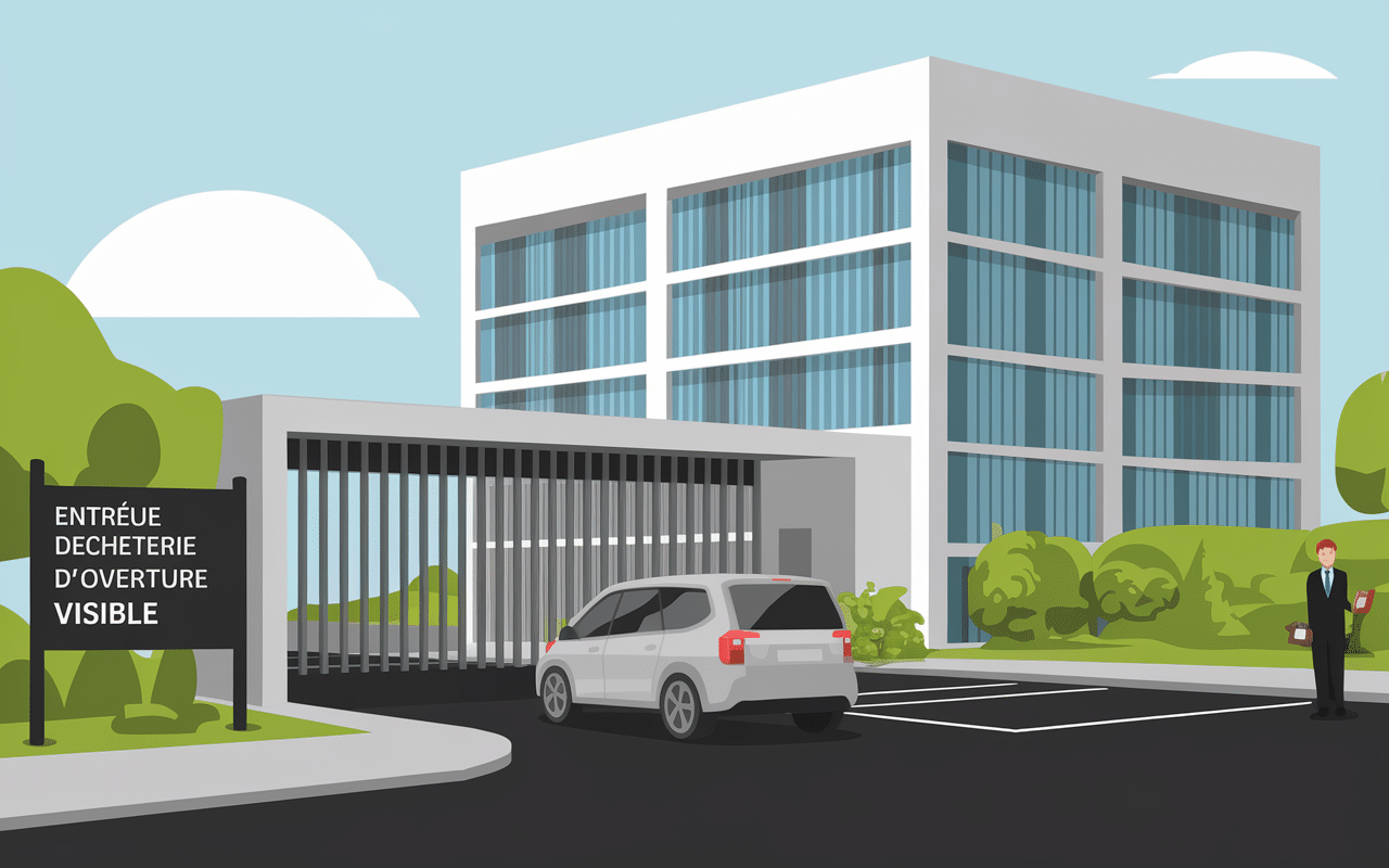 Entrée déchetterie Morhange panneau horaires