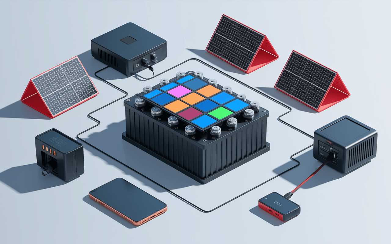 Coupe batterie LFP avec équipements domestiques connectés