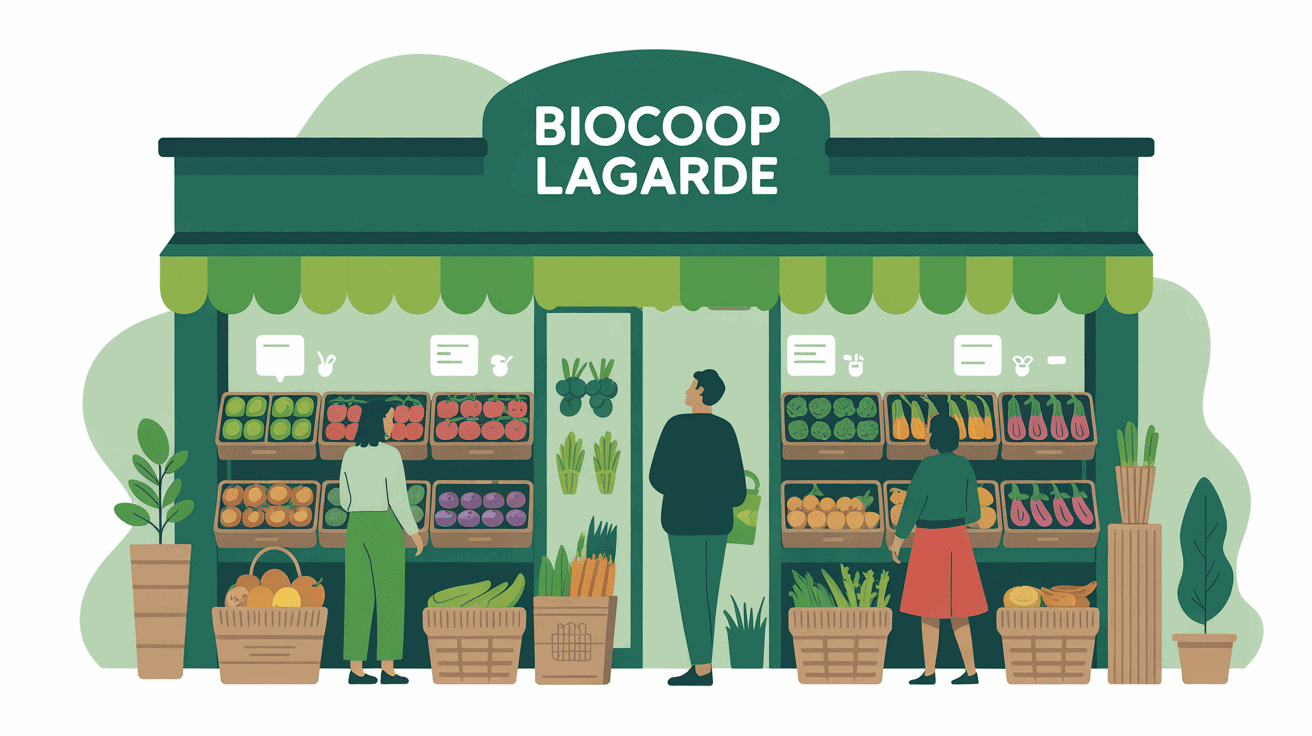 façade magasin biocoop lagarde bio