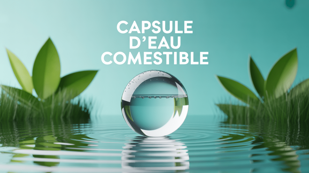 illustration capsule d'eau comestible sphère écologique