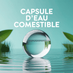 illustration capsule d'eau comestible sphère écologique