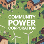 community power corporation village énergie renouvelable vue aérienne