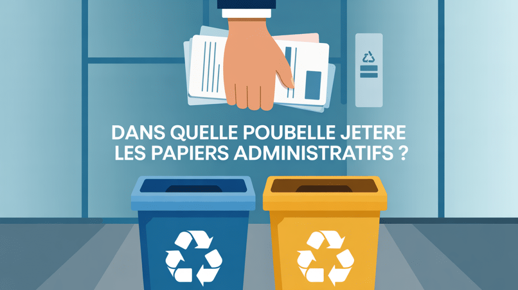 Illustration sur dans quelle poubelle jeter les papiers administratifs