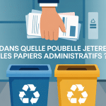 Illustration sur dans quelle poubelle jeter les papiers administratifs