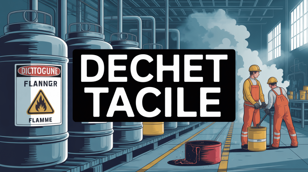 dechet tacile ouvriers usines barils pictogrammes