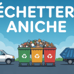 Illustration déchetterie Aniche avec conteneurs colorés