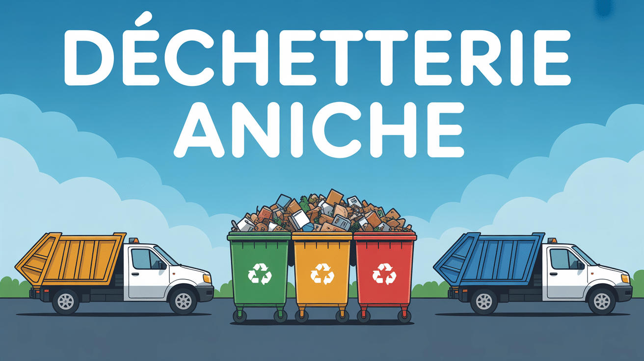 Illustration déchetterie Aniche avec conteneurs colorés
