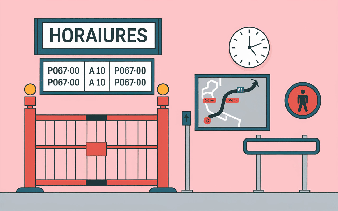 Entrée sécurisée de la déchetterie Haguenau avec horaires affichés