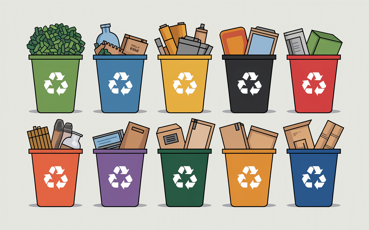 déchets triés bennes colorées déchetterie leognan