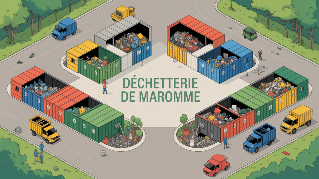 Vue panoramique déchetterie Maromme centre recyclage