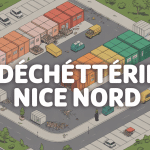 Déchetterie Nice Nord vue aérienne avec zones de tri et parking