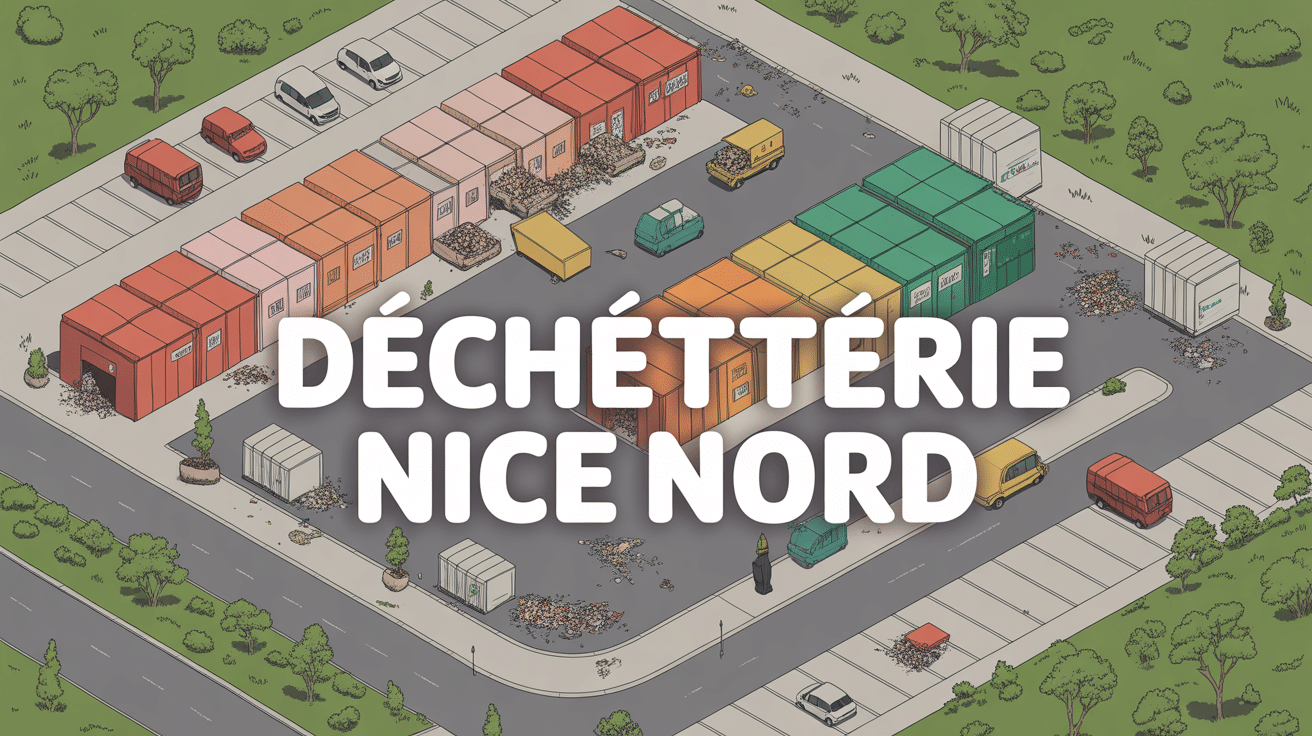 Déchetterie Nice Nord vue aérienne avec zones de tri et parking