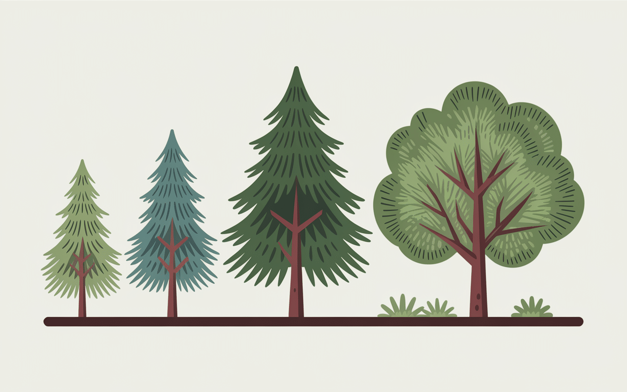 Schéma différence entre bois et forêt côtés à côtés