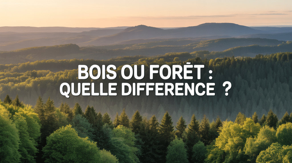 Image panorama différence entre bois et forêt, paysage français