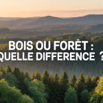 Image panorama différence entre bois et forêt, paysage français