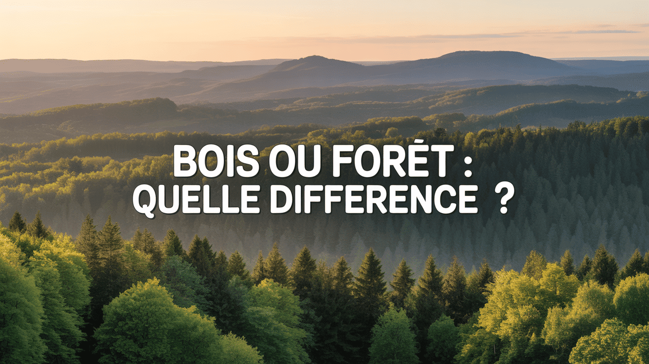 Image panorama différence entre bois et forêt, paysage français