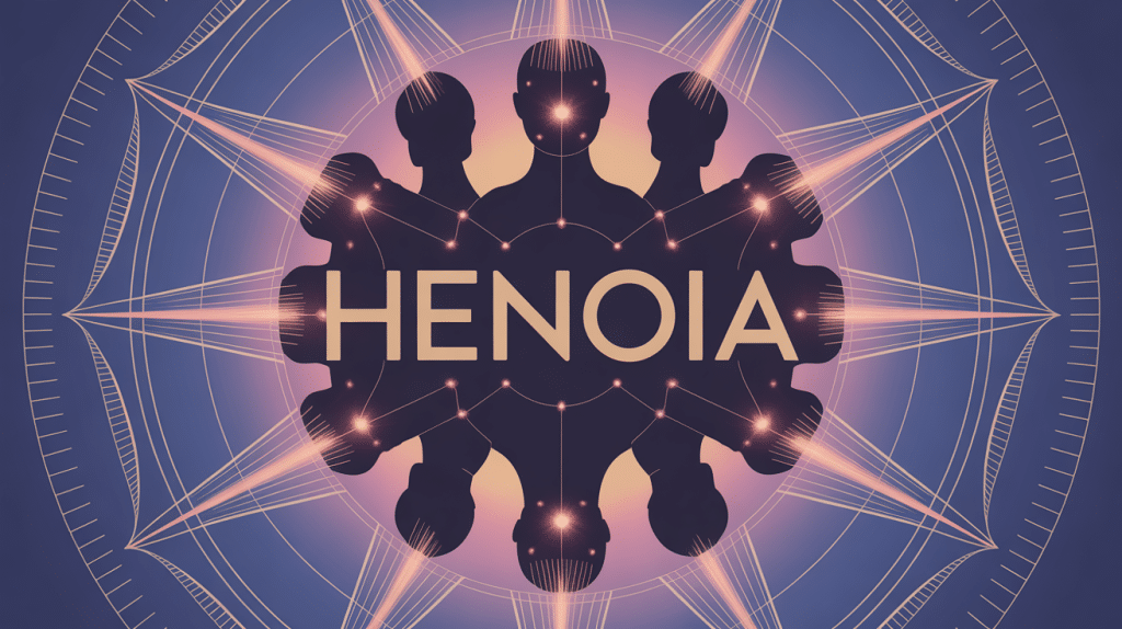 illustration henoia unité conscience collective silhouettes connectées