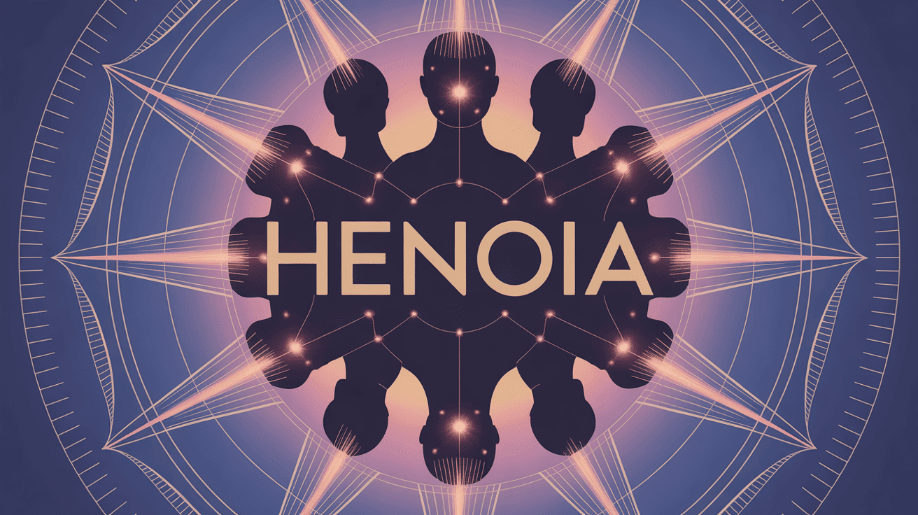 illustration henoia unité conscience collective silhouettes connectées