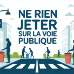 Image urbaine propre pour sensibiliser à ne pas jeter sur la voie publique