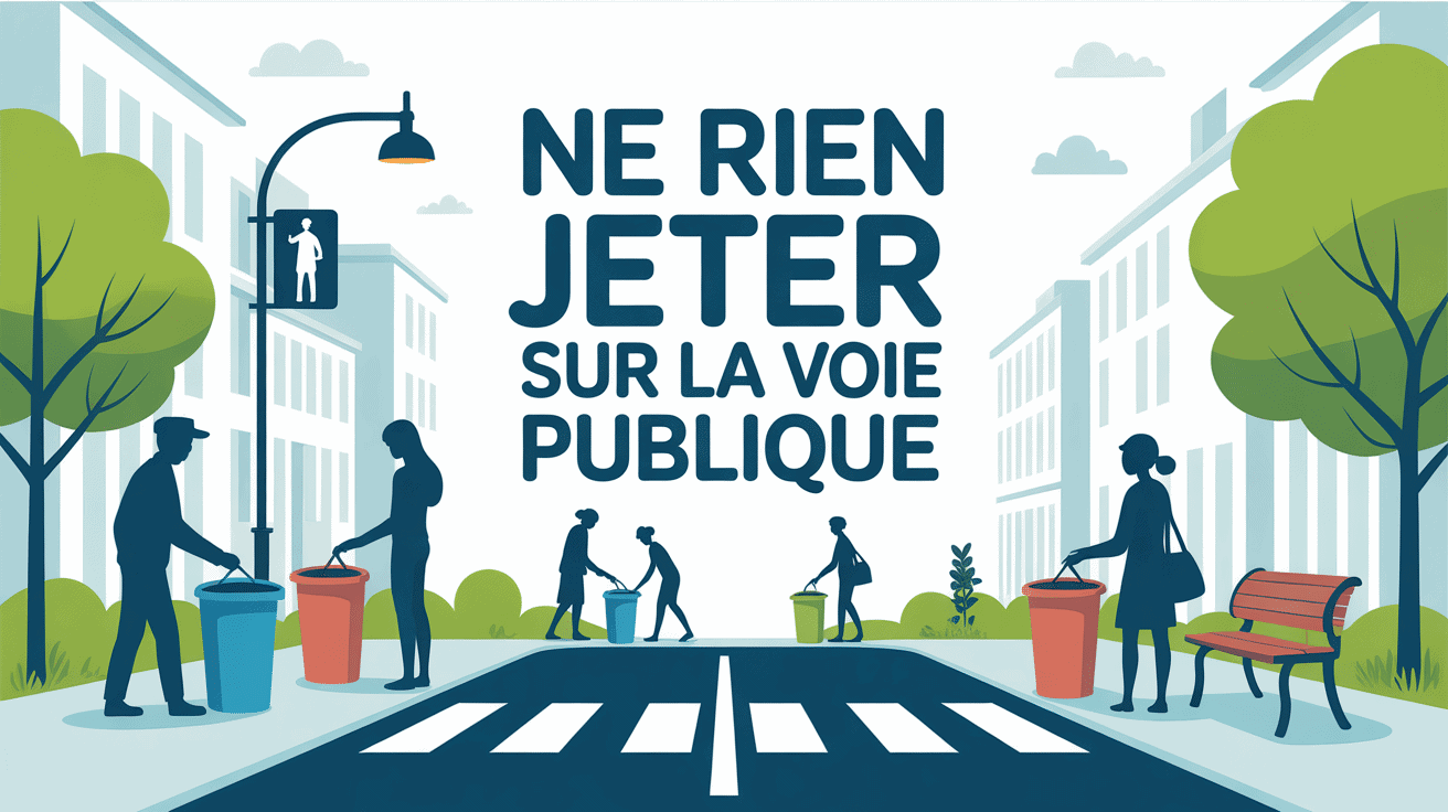 Image urbaine propre pour sensibiliser à ne pas jeter sur la voie publique