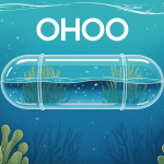 ohoo capsule d'eau comestible algue flottant sur océan