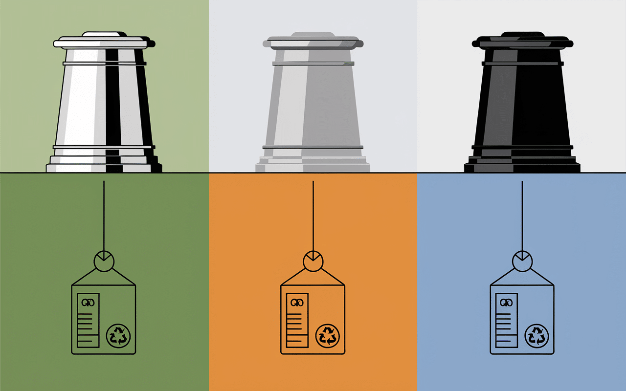 Ou jeter une poele selon sa matière, bacs de recyclage