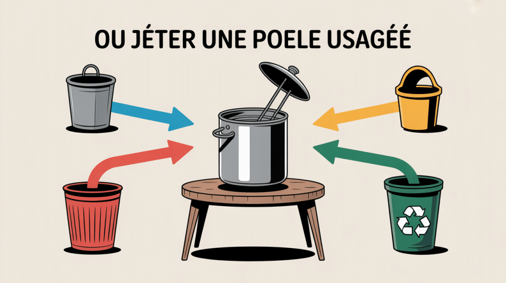 Ou jeter une poele usagée : illustration tri et recyclage