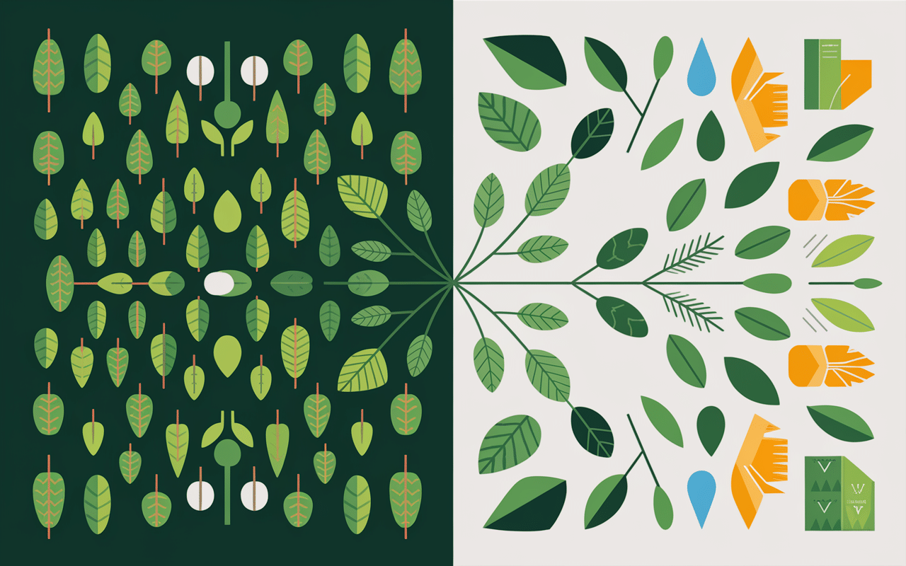 Comparatif forêt bacs tri recyclage des papiers et cartons