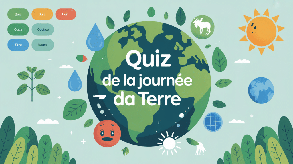 quiz de la journée de la terre google illustration interface écologique