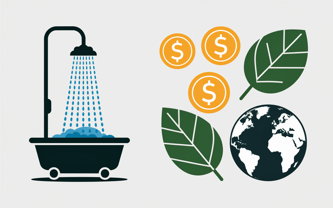 schéma recycler eau douche économie écologie planète