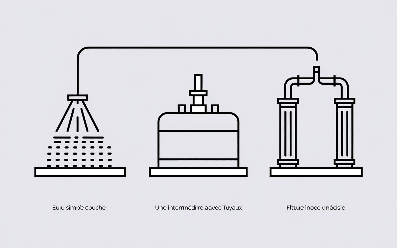 infographie recycler eau douche seau cuve système automatique