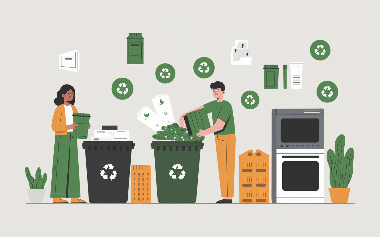 Tri déchets bennes déchetterie Maromme