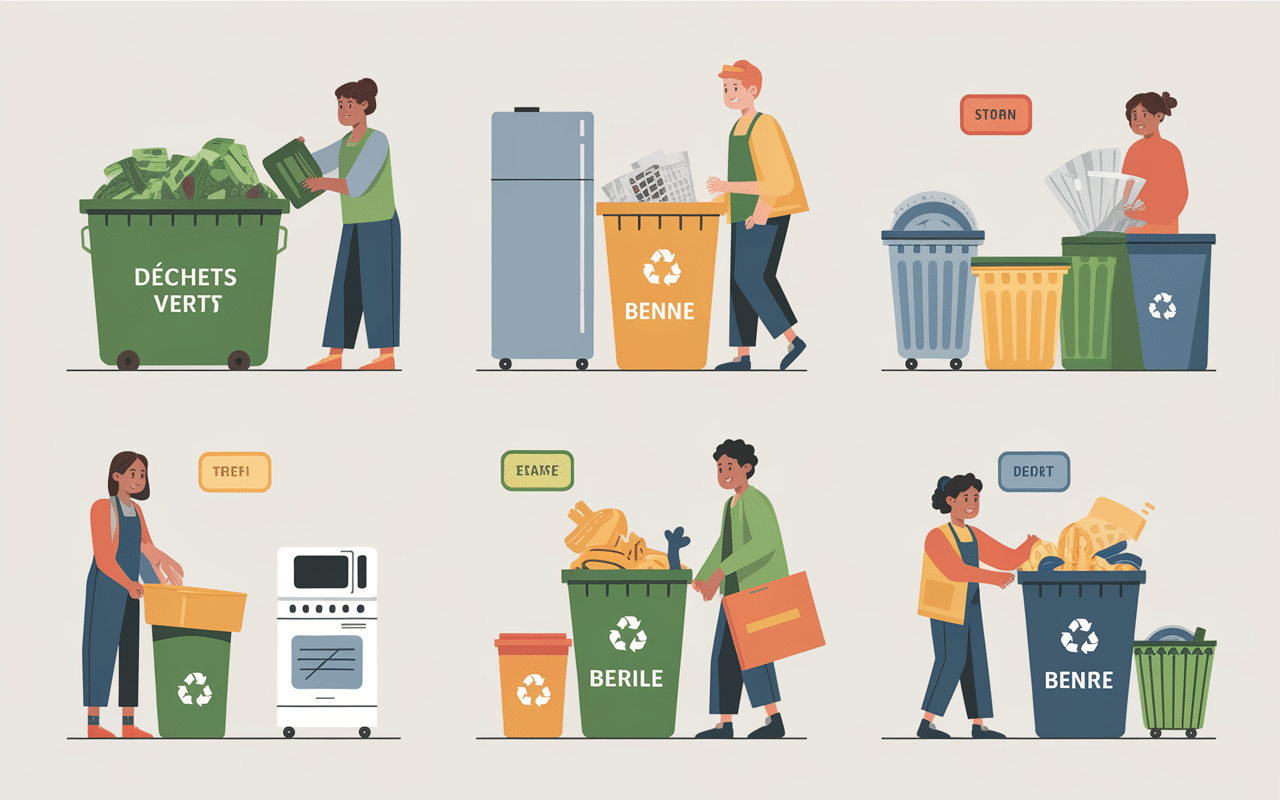 Tri déchets déchetterie Morhange conteneurs