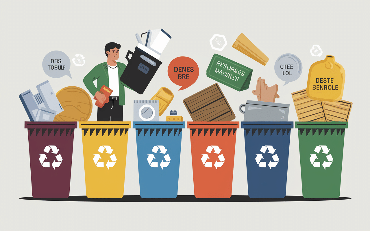 Tri déchets bennes déchetterie Vandoeuvre