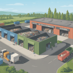 Vue aérienne déchetterie Coublevie zones de tri