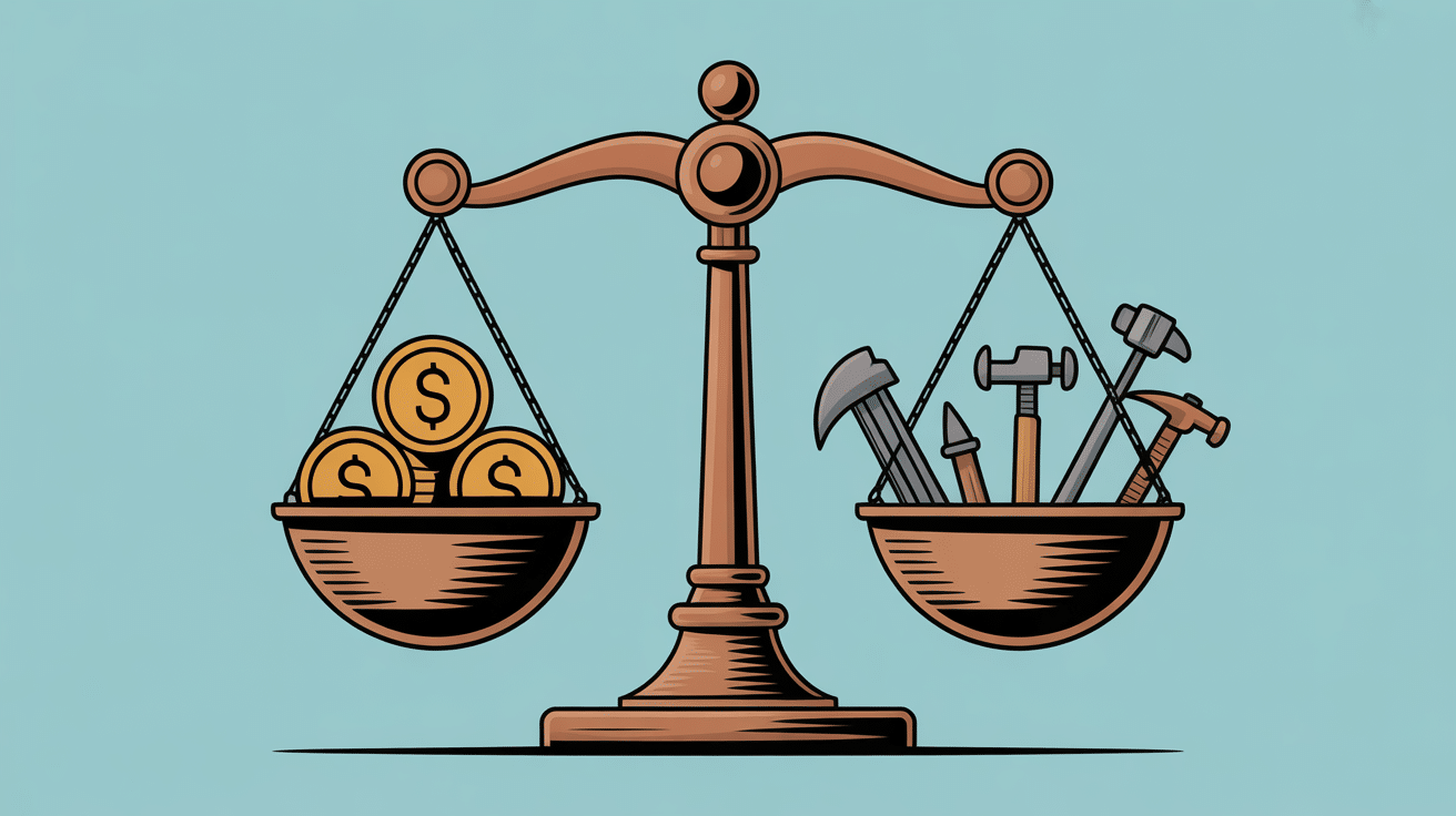 Infographie balance budget et risques allée carrossable gravier sans stabilisateur