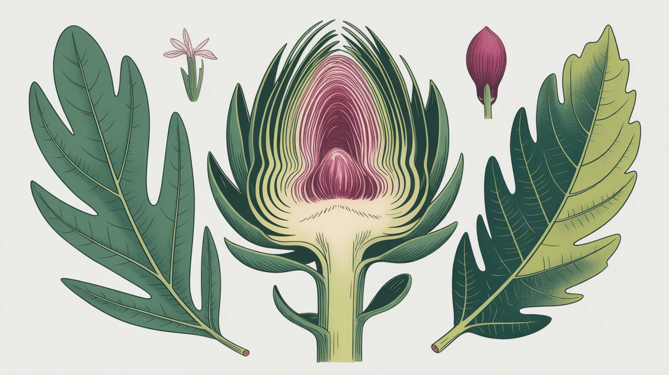 Coupe artichaut parties compost illustration