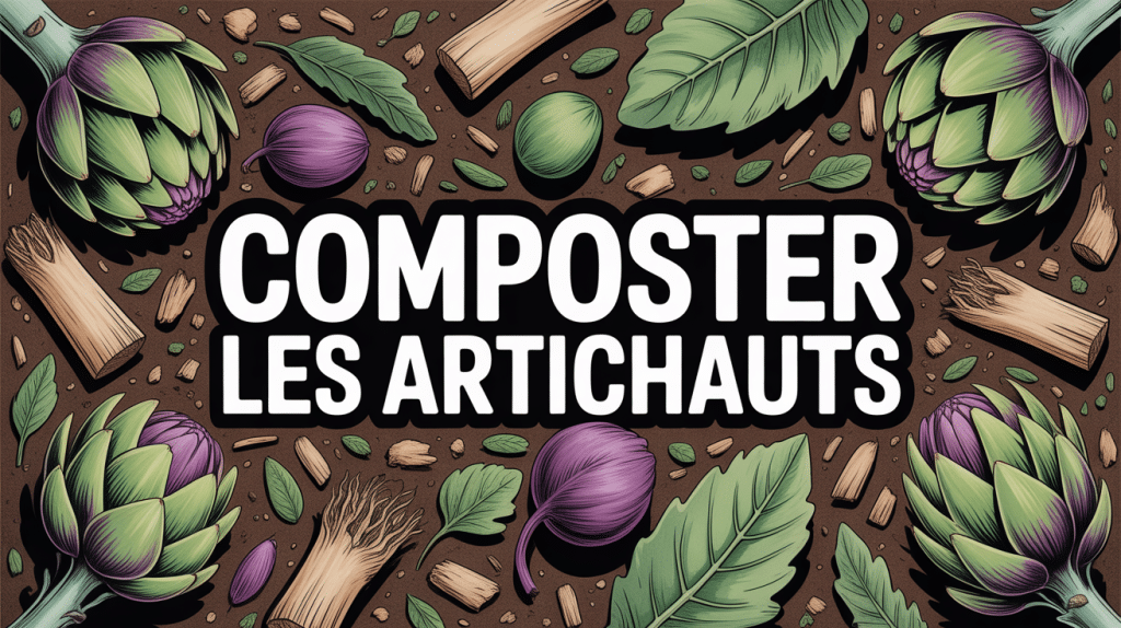 Bac compost avec artichauts et déchets verts