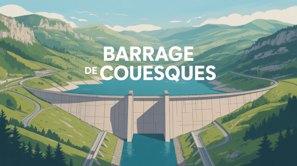 Panorama du barrage de Couesques au cœur de l'Aveyron