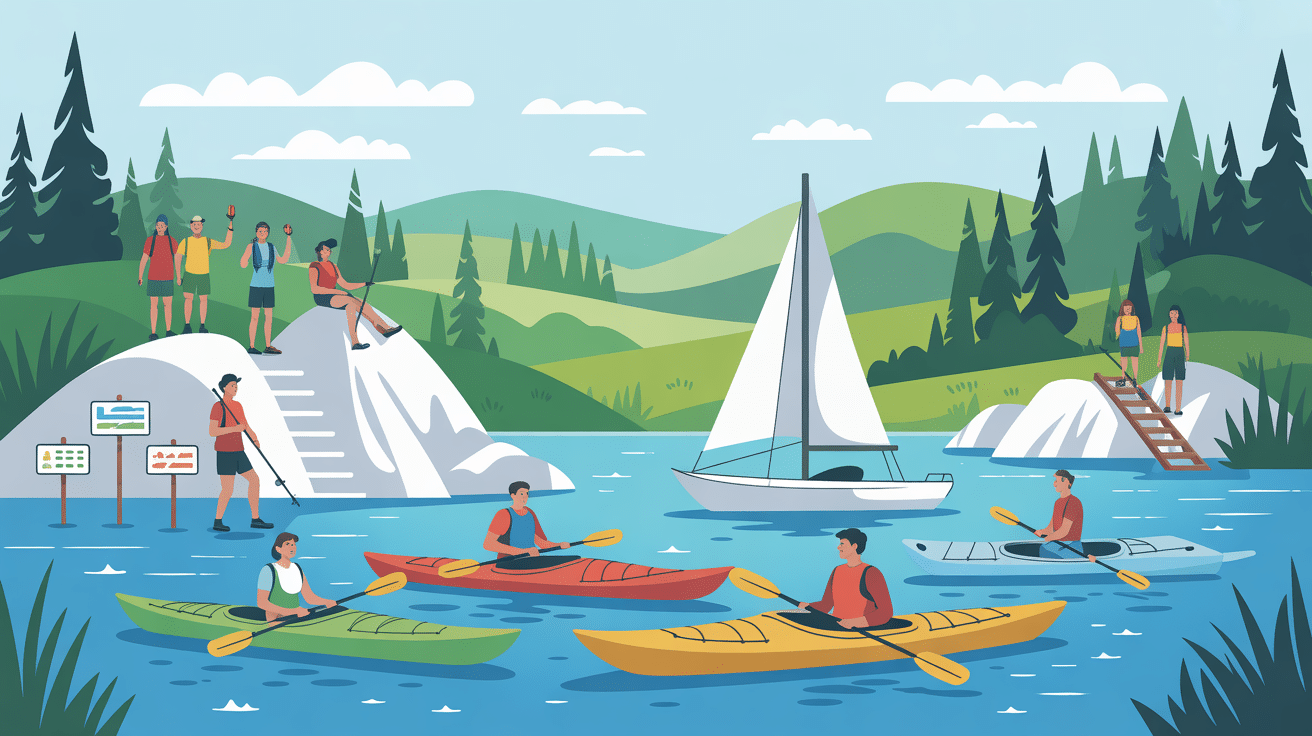 activités nautiques au barrage de grangent