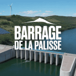 Vue aérienne du barrage de la Palisse, hydroélectricité