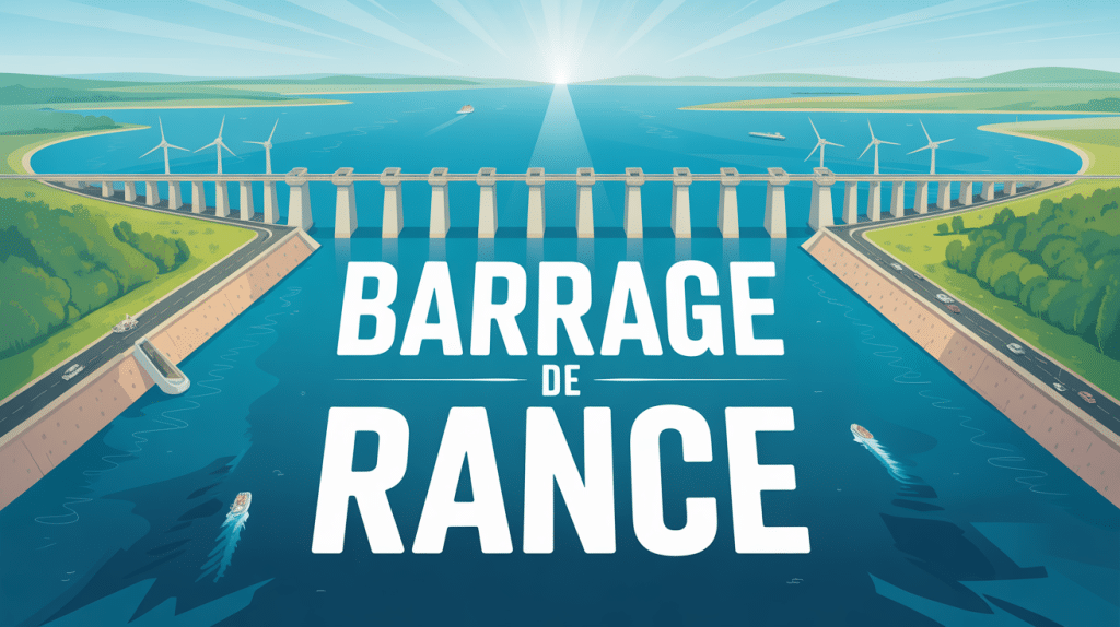 Image aérienne du barrage de Rance avec turbines