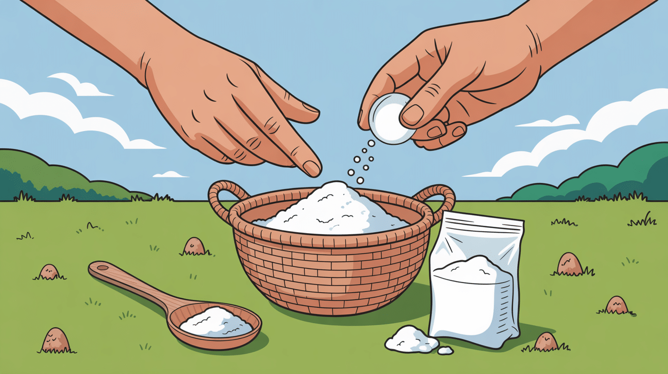 Application du bicarbonate de soude contre les taupes