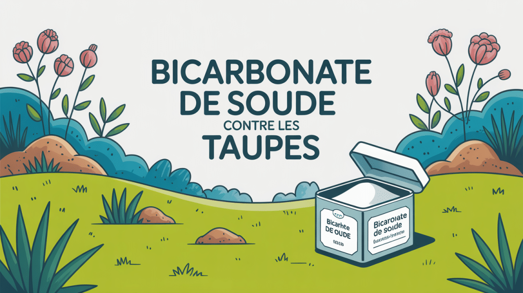 Illustration bicarbonate de soude contre les taupes jardin