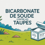 Illustration bicarbonate de soude contre les taupes jardin