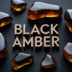 Gros plan sur black amber translucide pierres