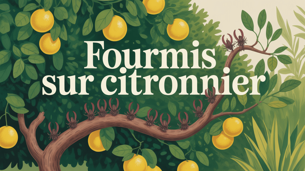 citronnier fourmis tronc citrons jardin