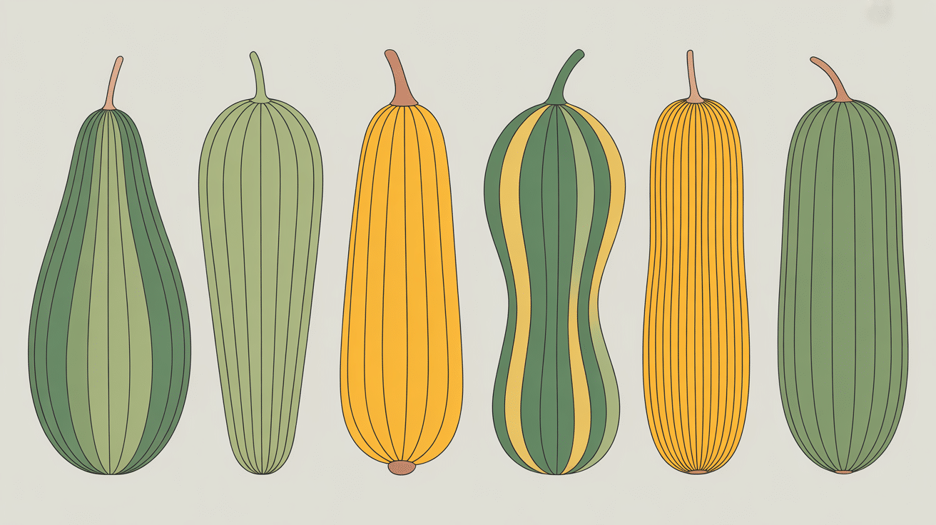 variétés courge verte et jaune guide visuel