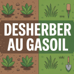 désherber au gasoil illustration jardin pollué vs naturel