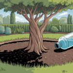 Détruire souche eau de javel illustration avec zone brûlée